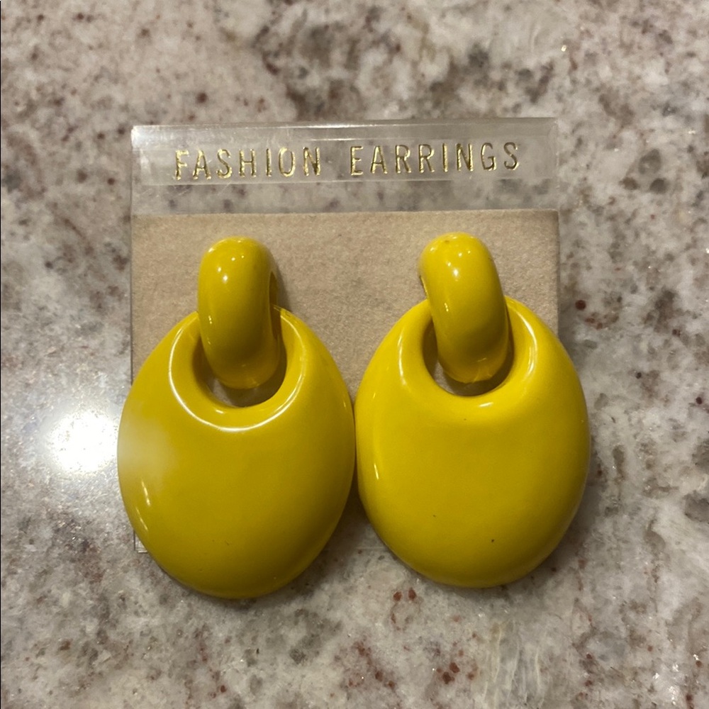 Fashion Yellow post Earrings about 1.5 inches long Can brighten your day. New